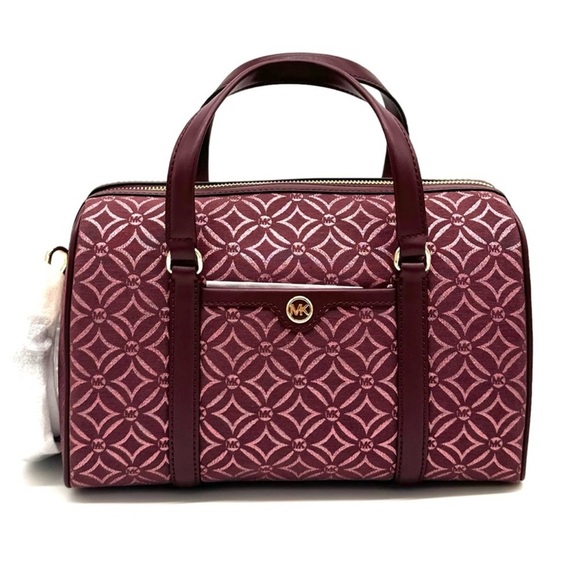 Michael Kors Medium Travel Duffle Satchel Bag Ox Blood Multi - Picture 1 of 11